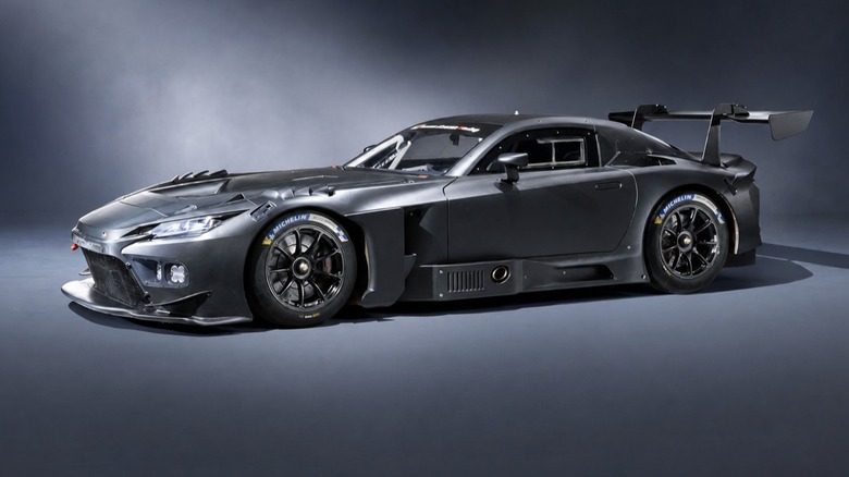 Toyota Gazoo Racing GR GT3 racecar in a studio setting