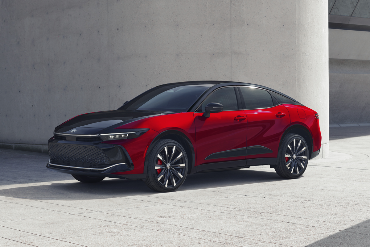 Toyota refreshed the Crown crossover sedan: a different rear end and a revised hybrid system.